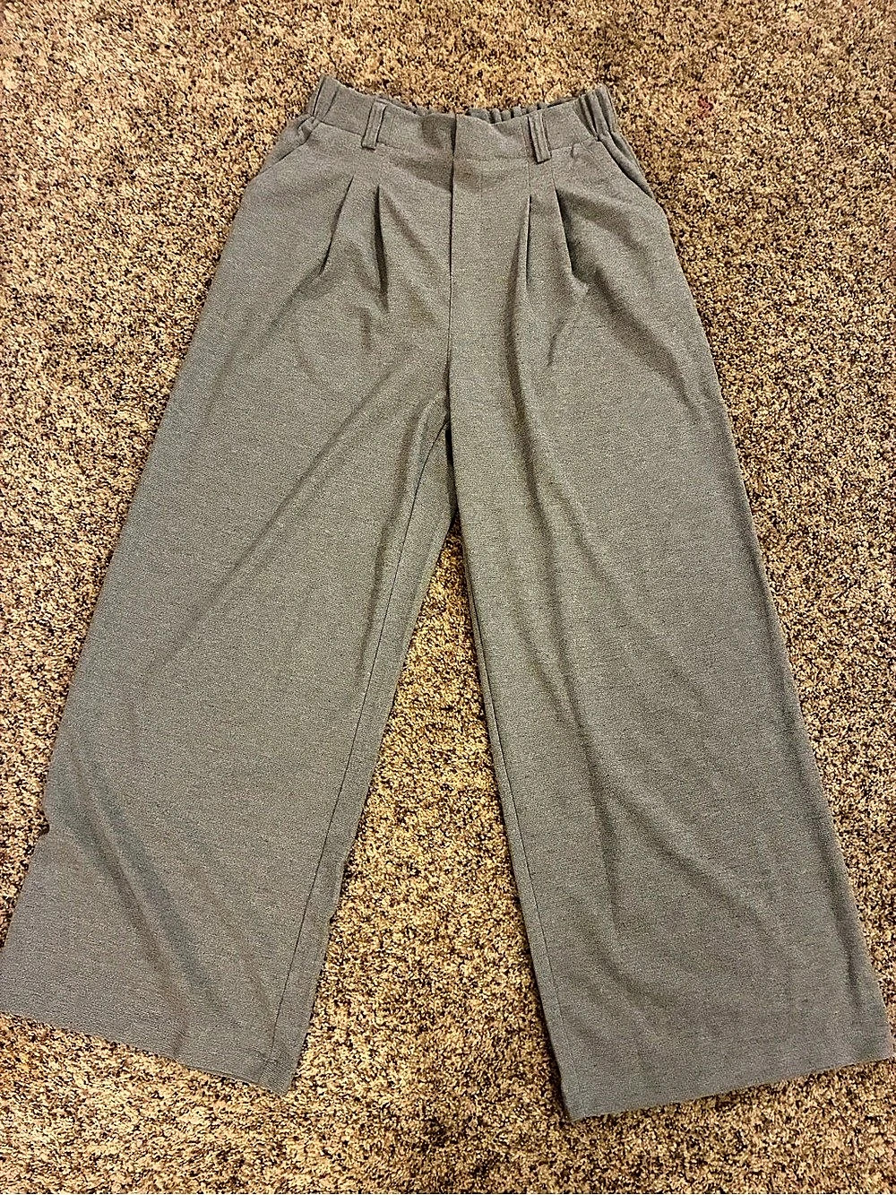 Halara Gray Wide Leg Dress Pants Pleated High Waist Trousers